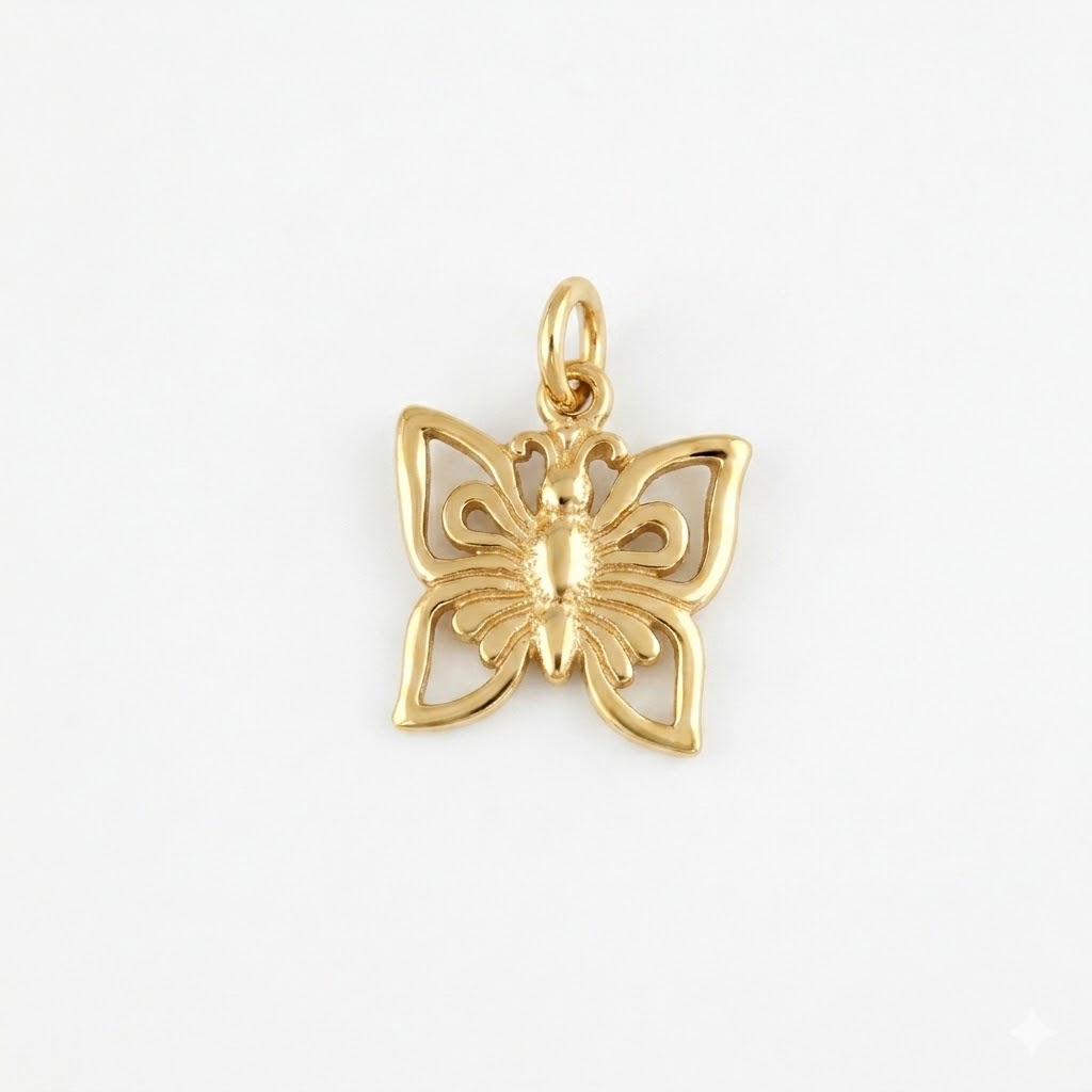 gold plated brass butterfly charm CH080G
