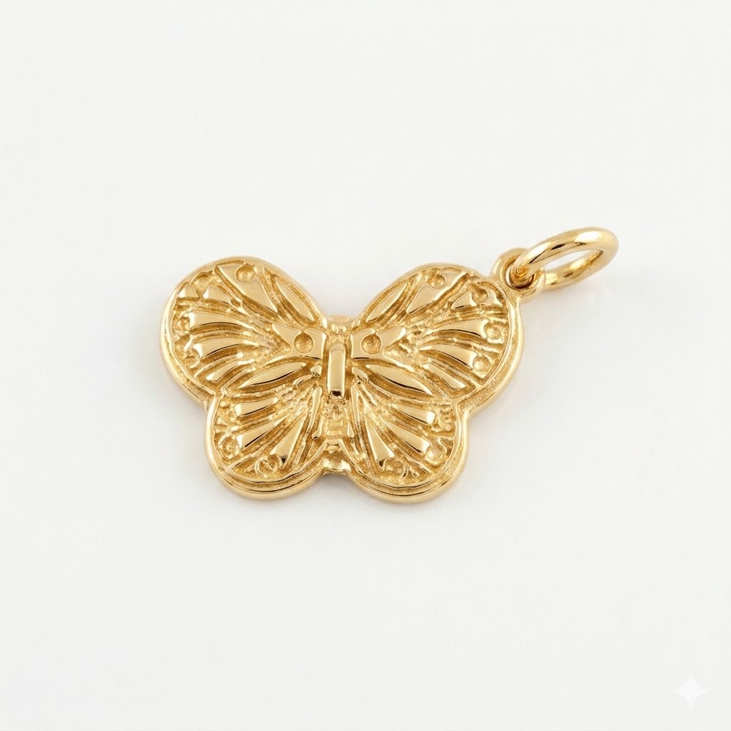 gold plated brass butterfly charm CH081G