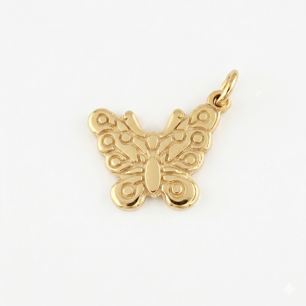 gold plated brass butterfly charm CH083G