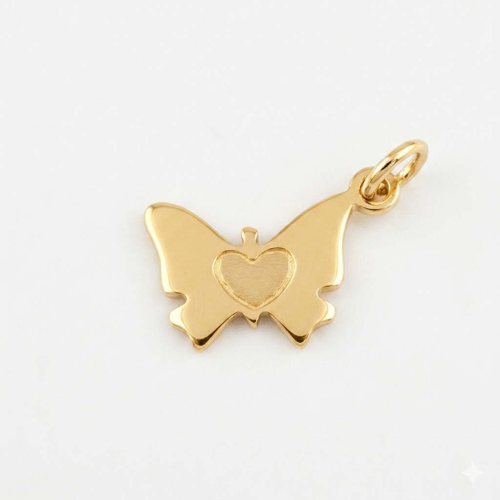 gold plated brass butterfly charm CH084G