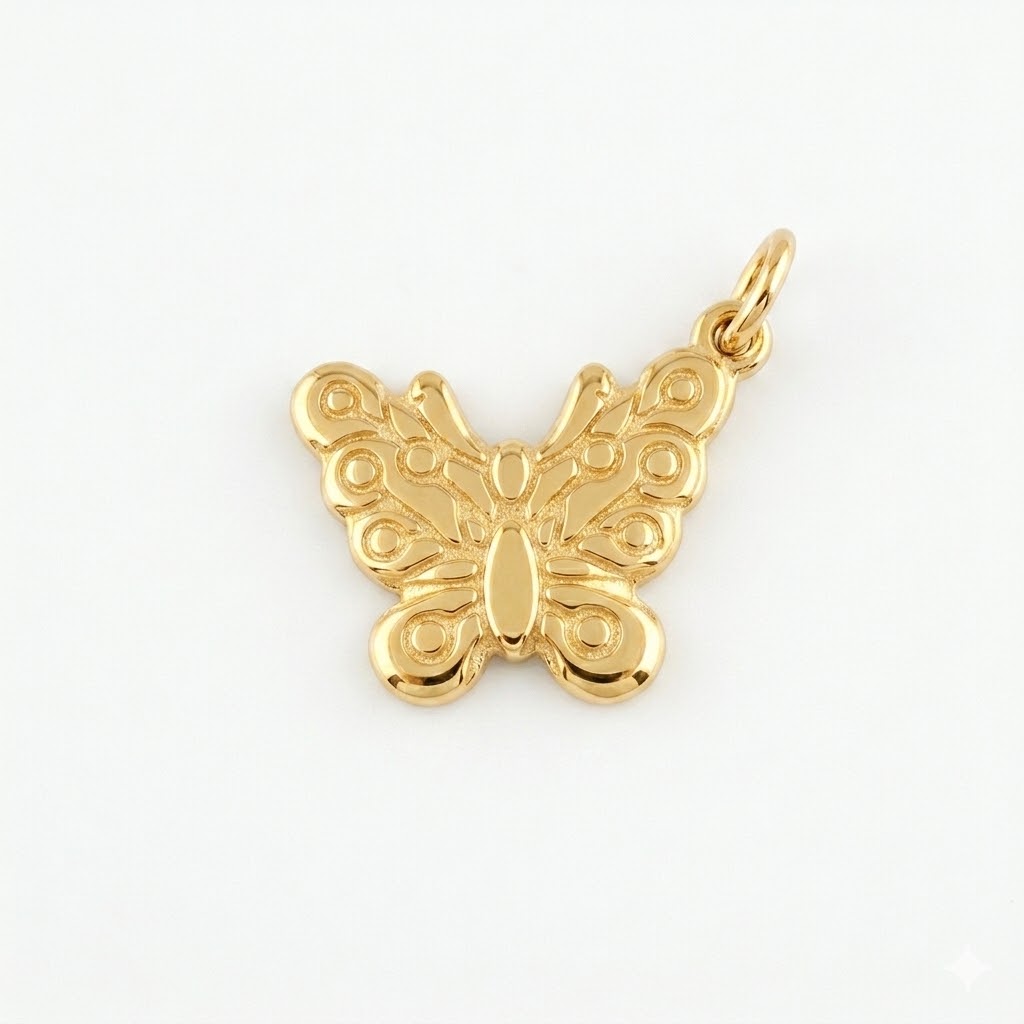 gold plated brass butterfly charm CH085G