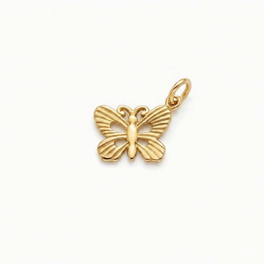 gold plated brass butterfly charm CH120G