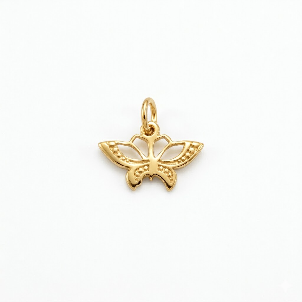 gold plated brass butterfly charm CH121G