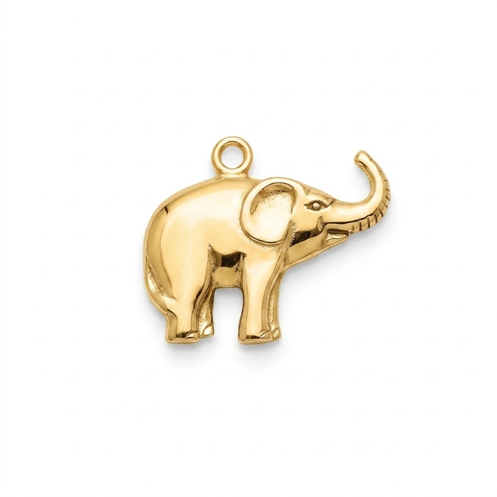gold plated brass elephant charm CH200G