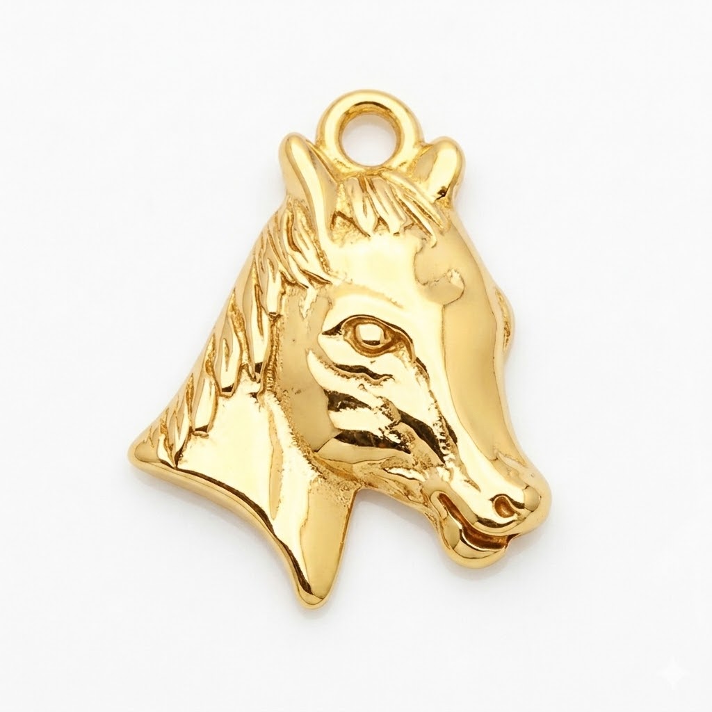 gold plated brass horse charm CH161G