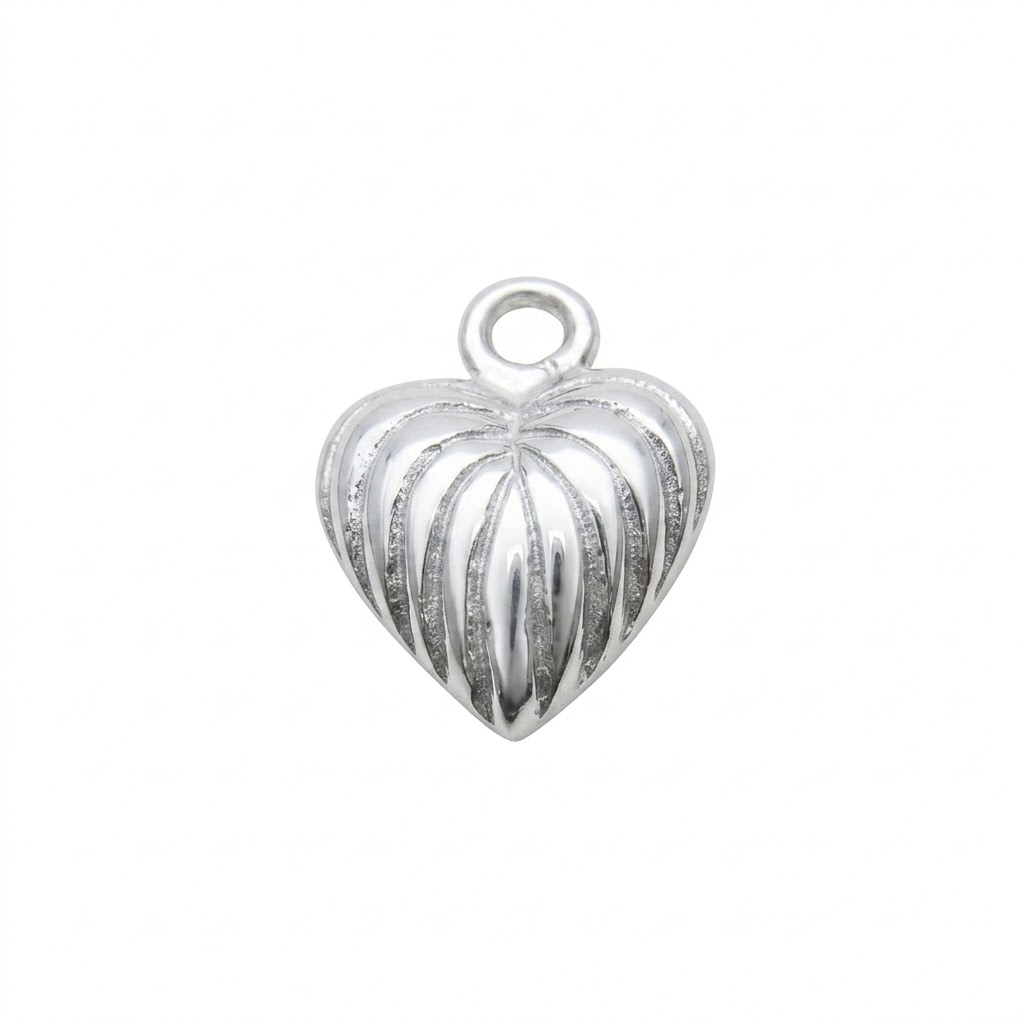 silver plated Bali brass heart charm CH242S