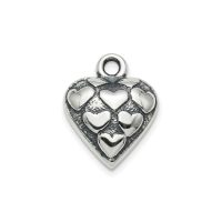 silver plated Bali brass heart charm CH243X