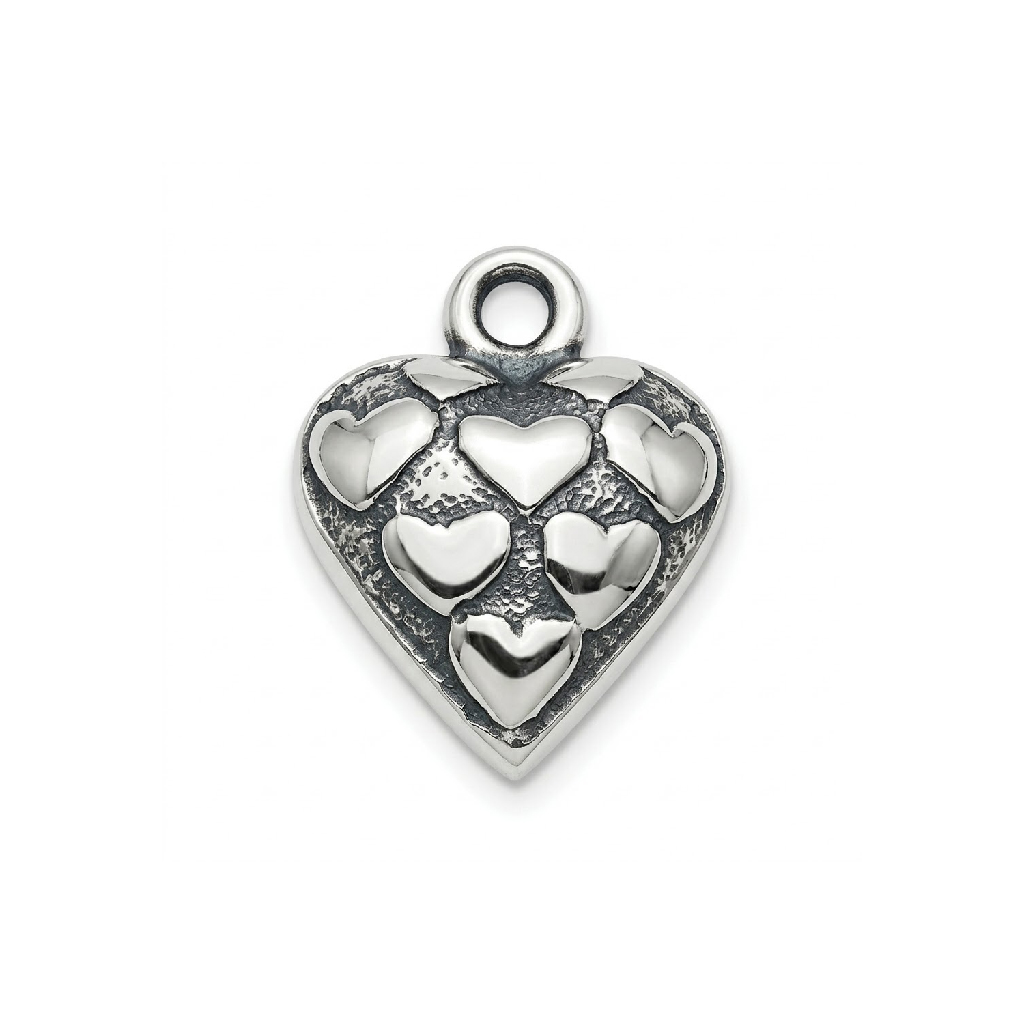 silver plated Bali brass heart charm CH243X