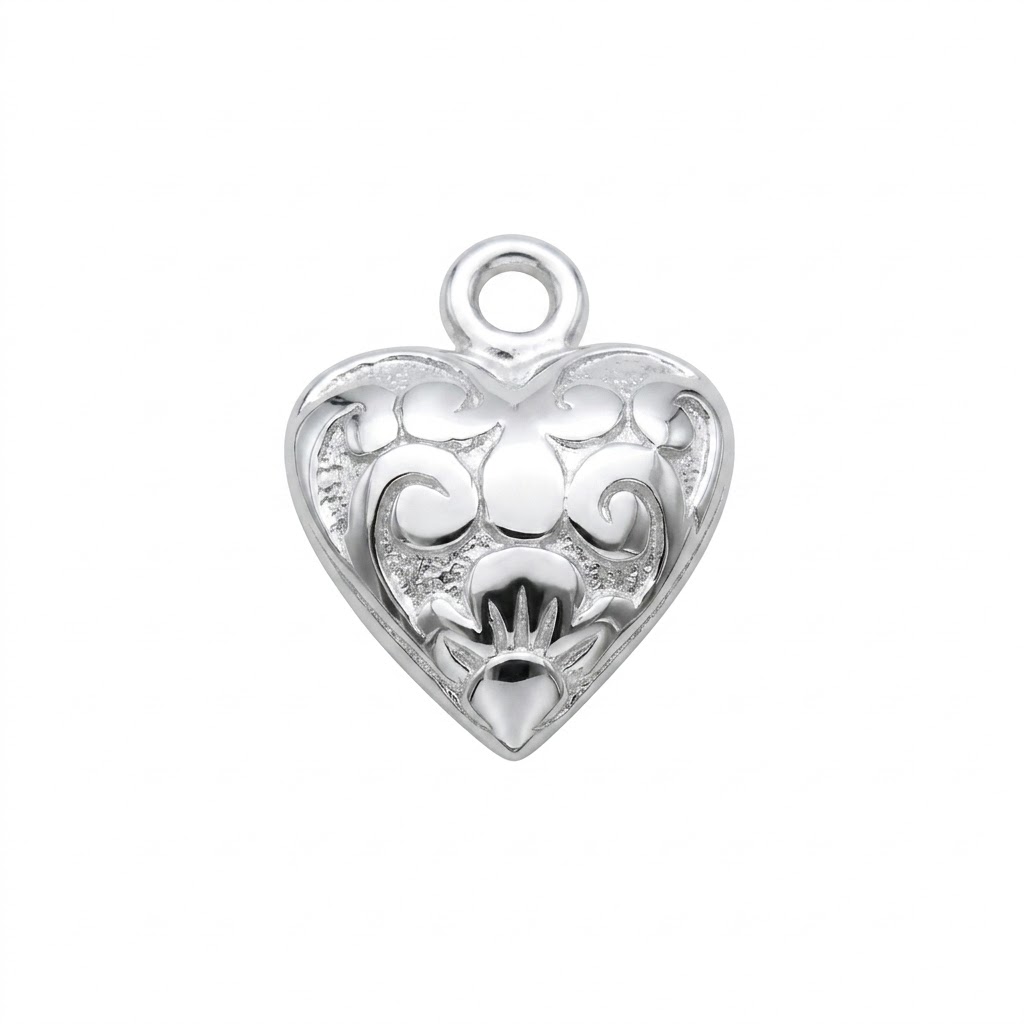Brass Heart Charm 8mm - CH244 - Image 3
