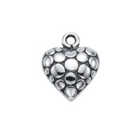 silver plated Bali brass heart charm CH245X