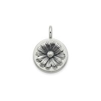 silver plated brass Daisy flower charm CH193X