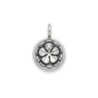 silver plated brass Frangipani flower charm CH191X