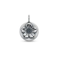 silver plated brass Hibiscus flower charm CH188X