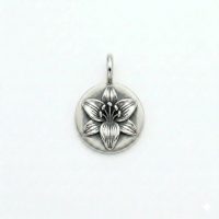 silver plated brass Lily flower charm CH186X