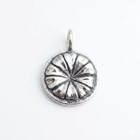 silver plated brass Lotus Bud flower charm CH194X