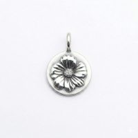 silver plated brass Pansy Flower charm CH198X