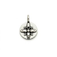 silver plated brass Star Of Betlehem flower charm CH196X