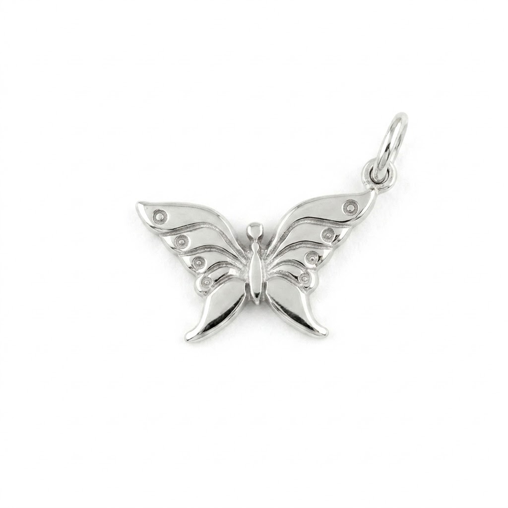 silver plated brass butterfly charm CH079S