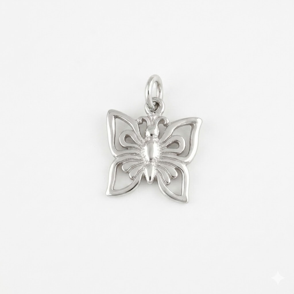 silver plated brass butterfly charm CH080S