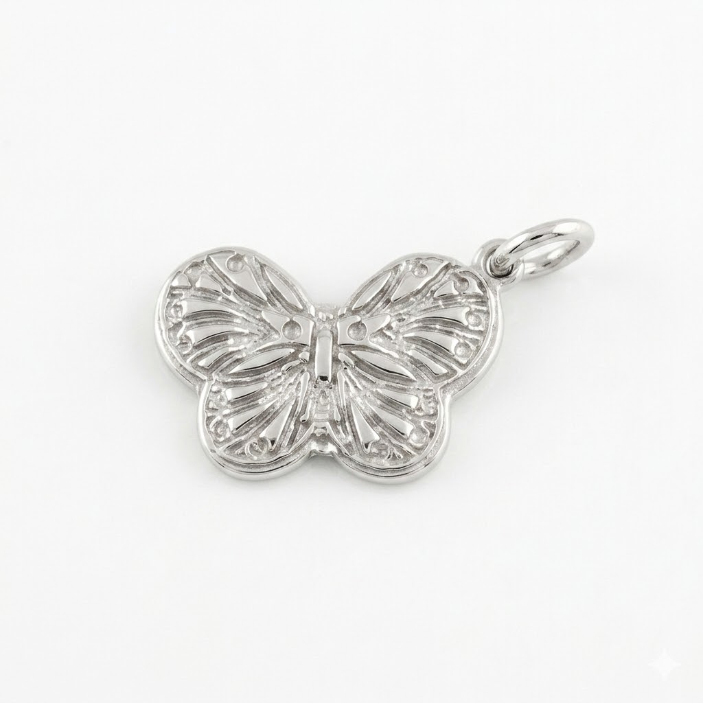 silver plated brass butterfly charm CH081S