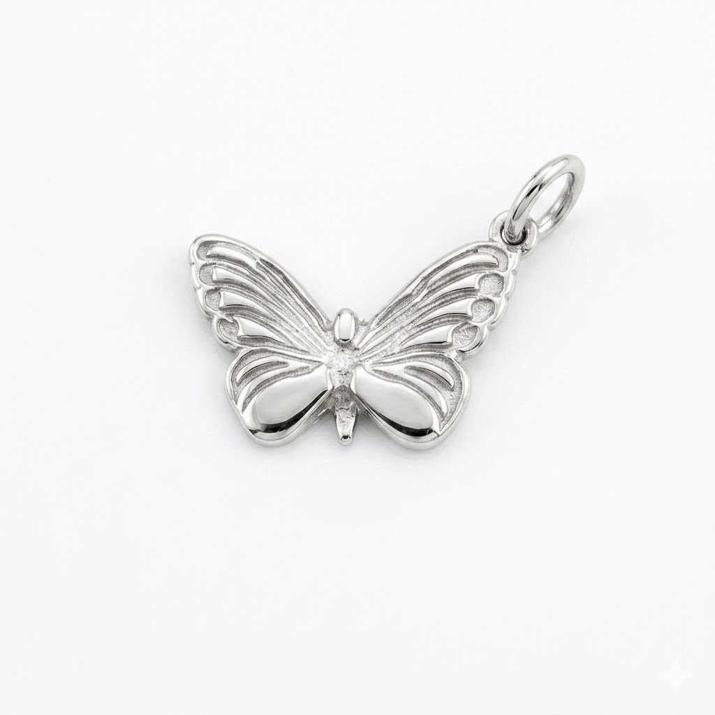 silver plated brass butterfly charm CH082S