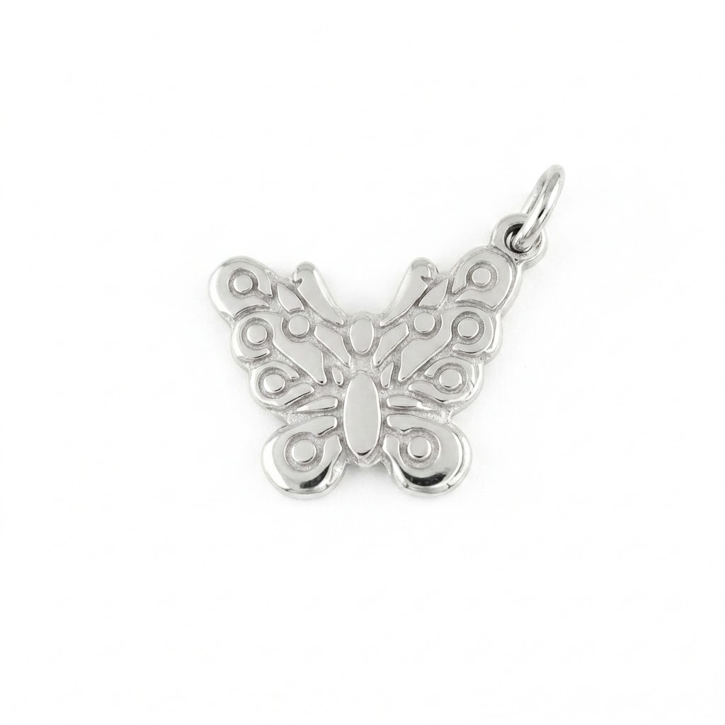 silver plated brass butterfly charm CH083S