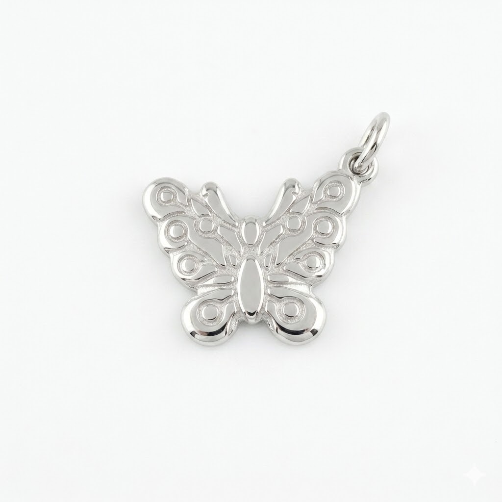 silver plated brass butterfly charm CH085S