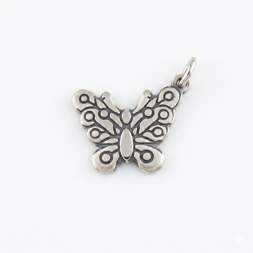 silver plated brass butterfly charm CH085X