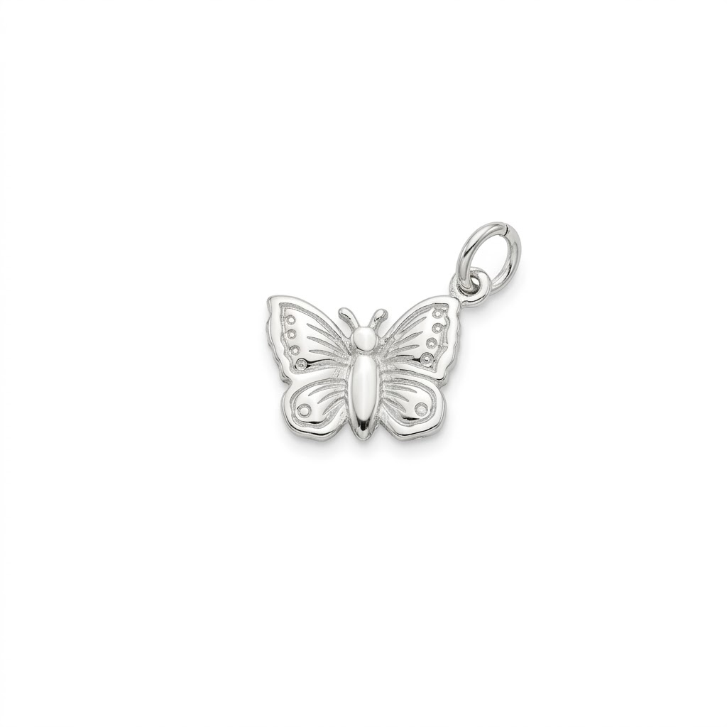silver plated brass butterfly charm CH115S