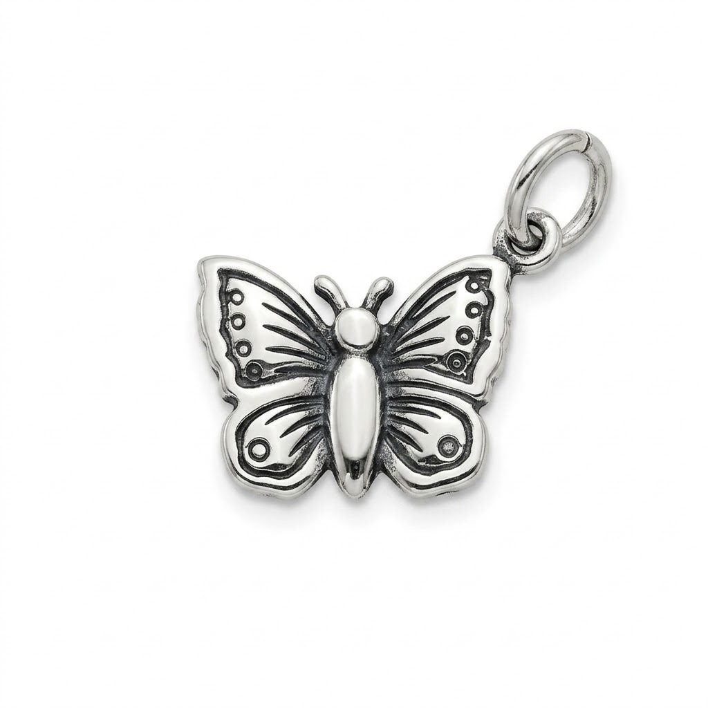 silver plated brass butterfly charm CH115X