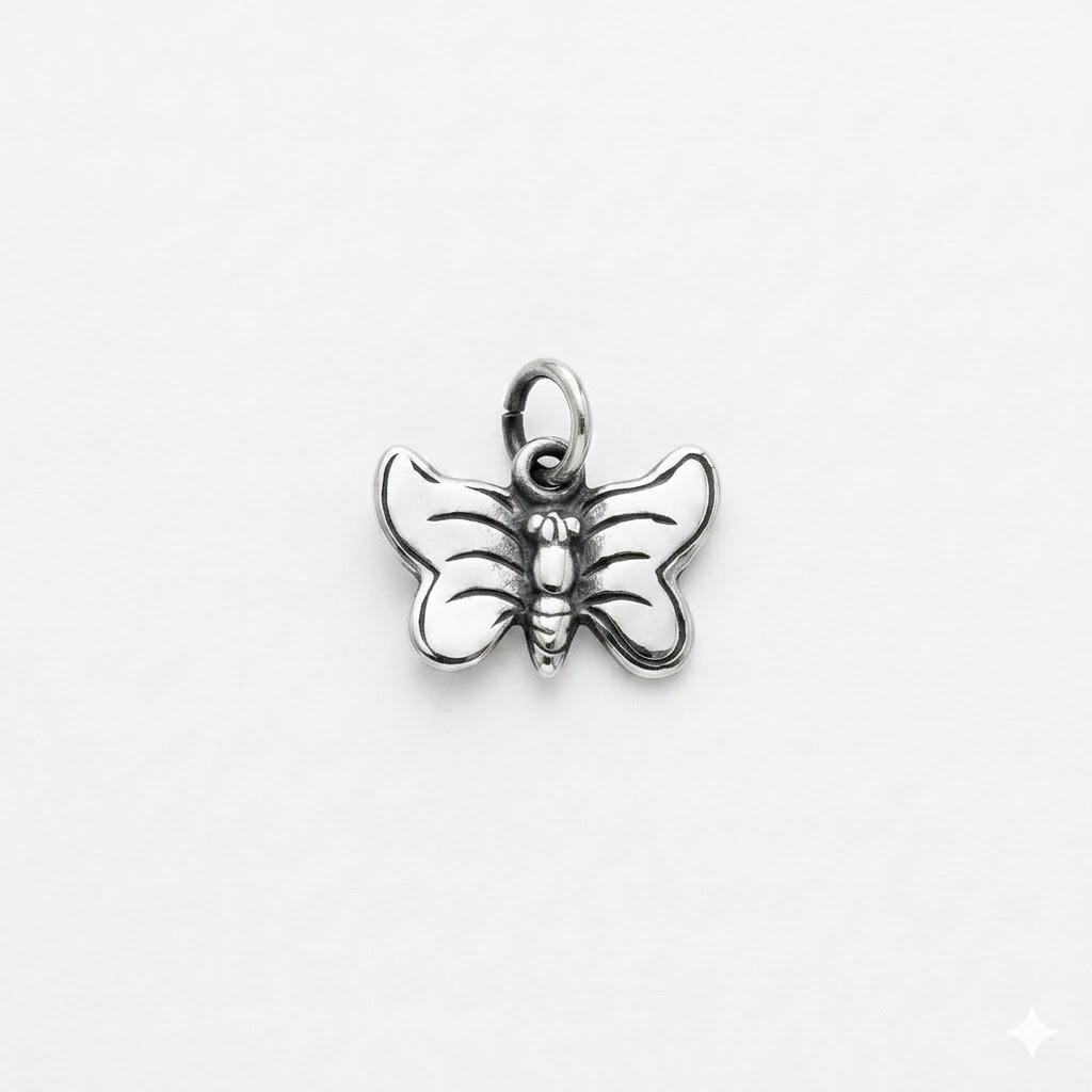 silver plated brass butterfly charm CH117X