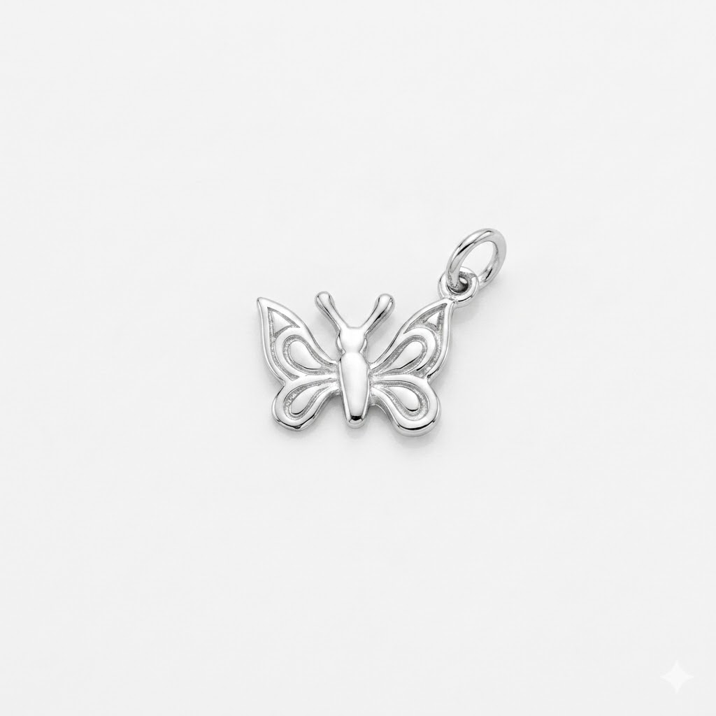 silver plated brass butterfly charm CH118S