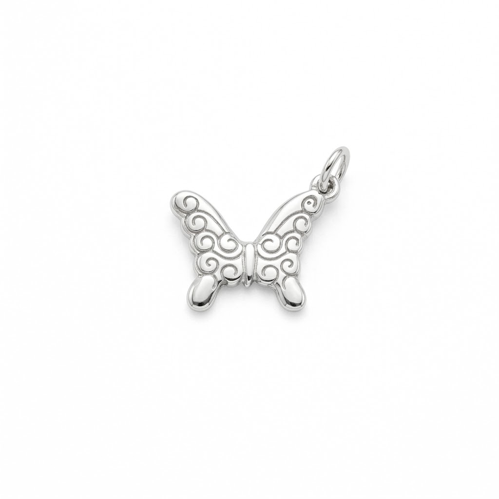silver plated brass butterfly charm CH119S