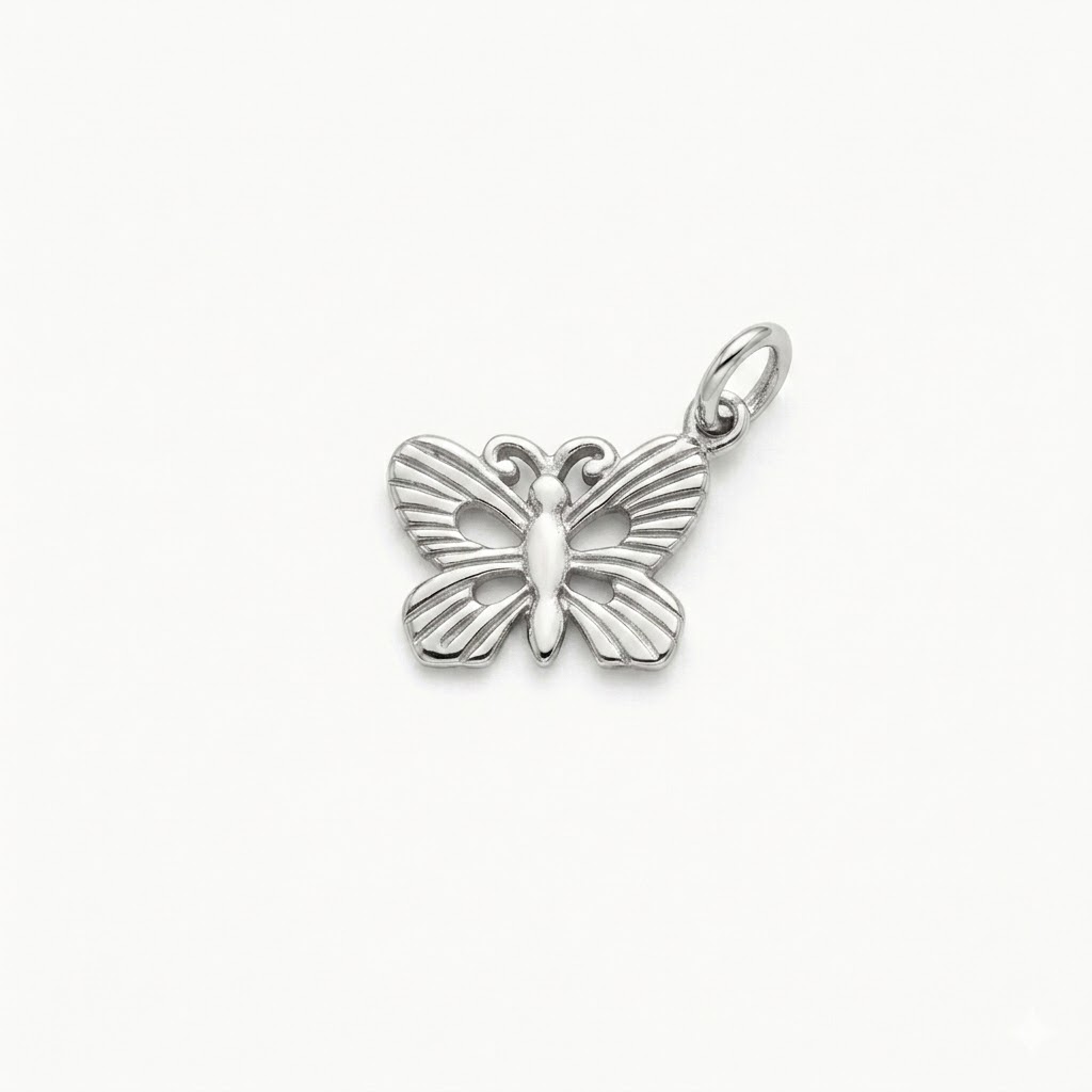 silver plated brass butterfly charm CH120S