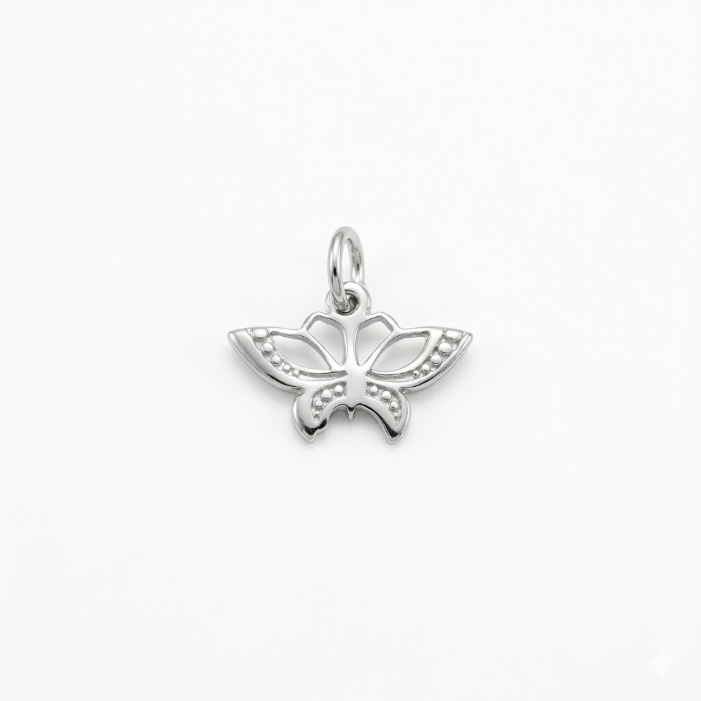 silver plated brass butterfly charm CH121S
