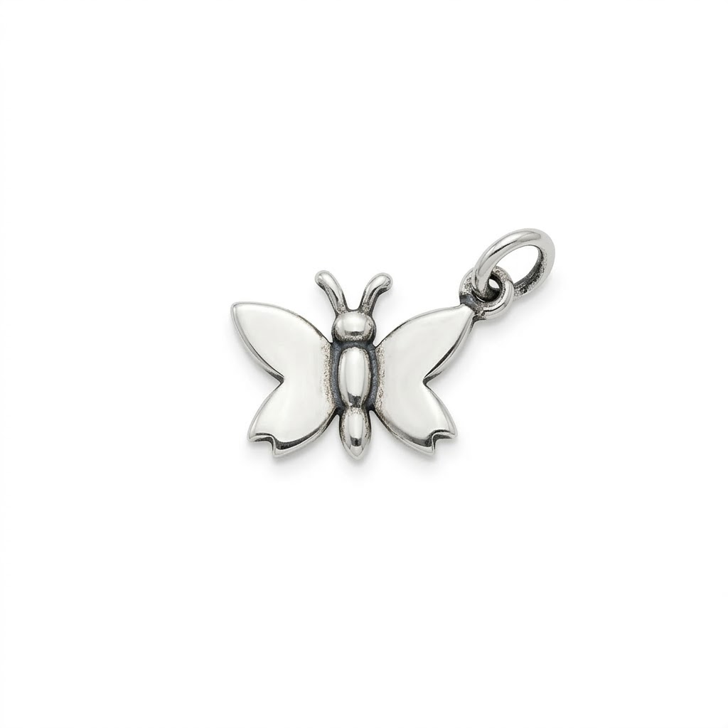 silver plated brass butterfly charm CH122X