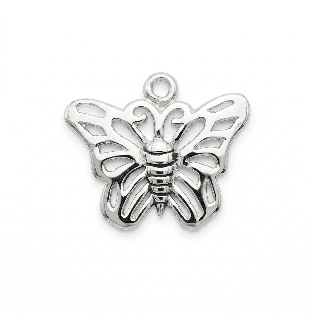 silver plated brass butterfly charm CH149S