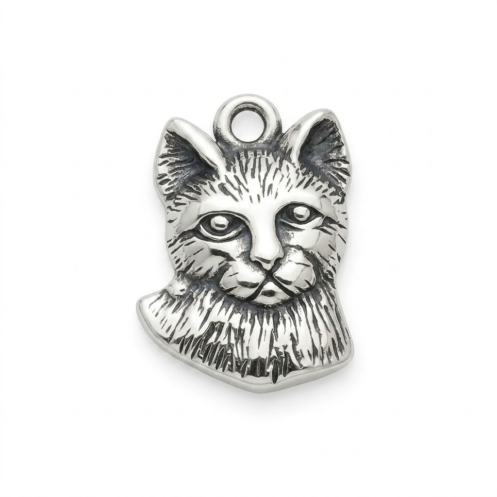 silver plated brass cat charm CH180X
