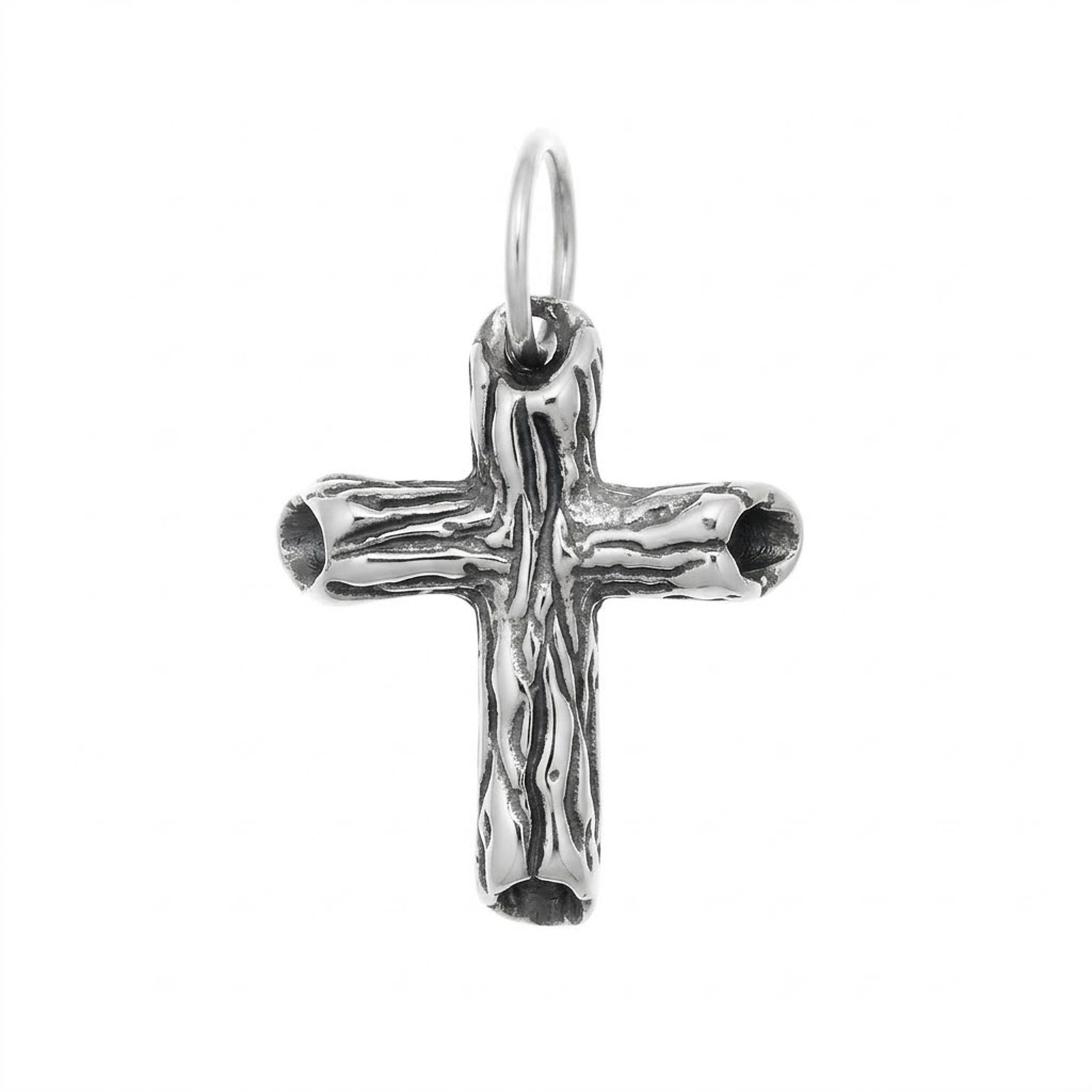 silver plated brass cross charm CH004X