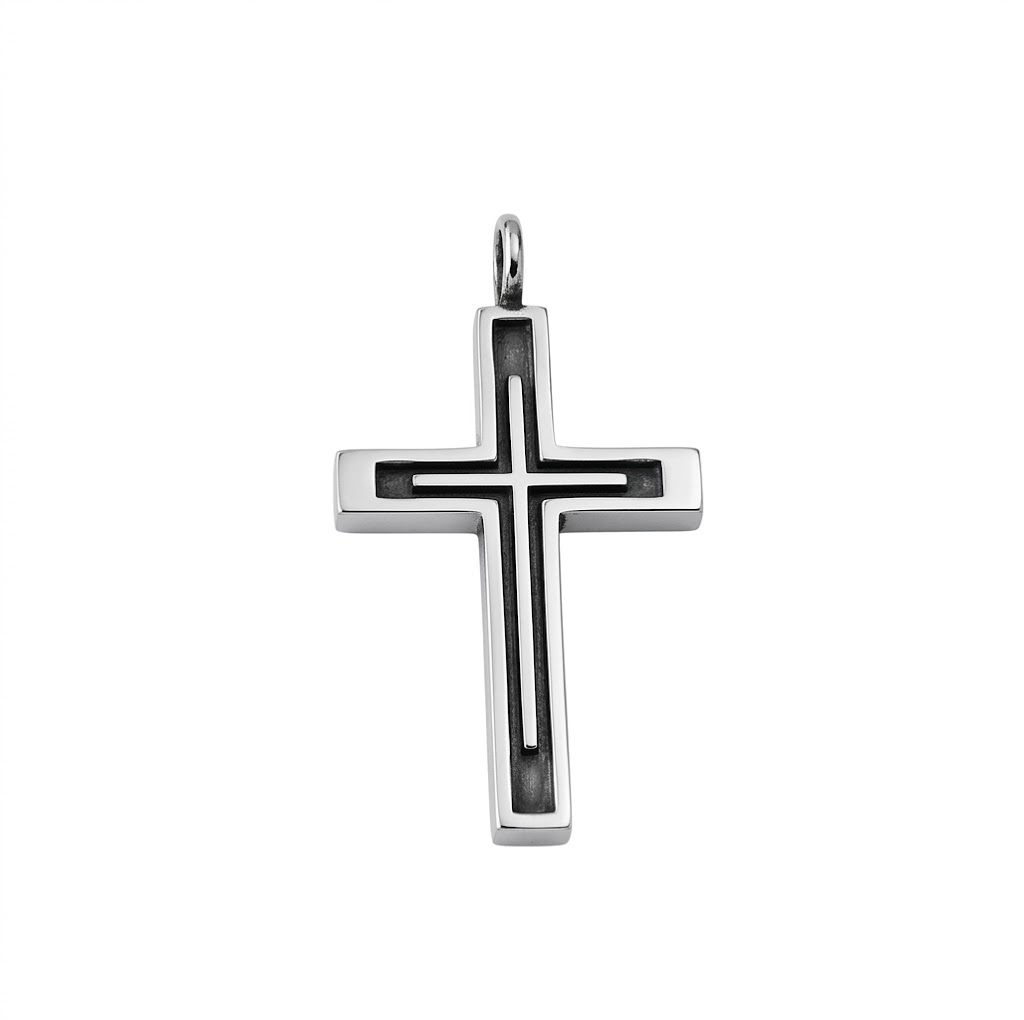 silver plated brass cross charm CH092X