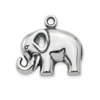 silver plated brass elephant charm CH150X