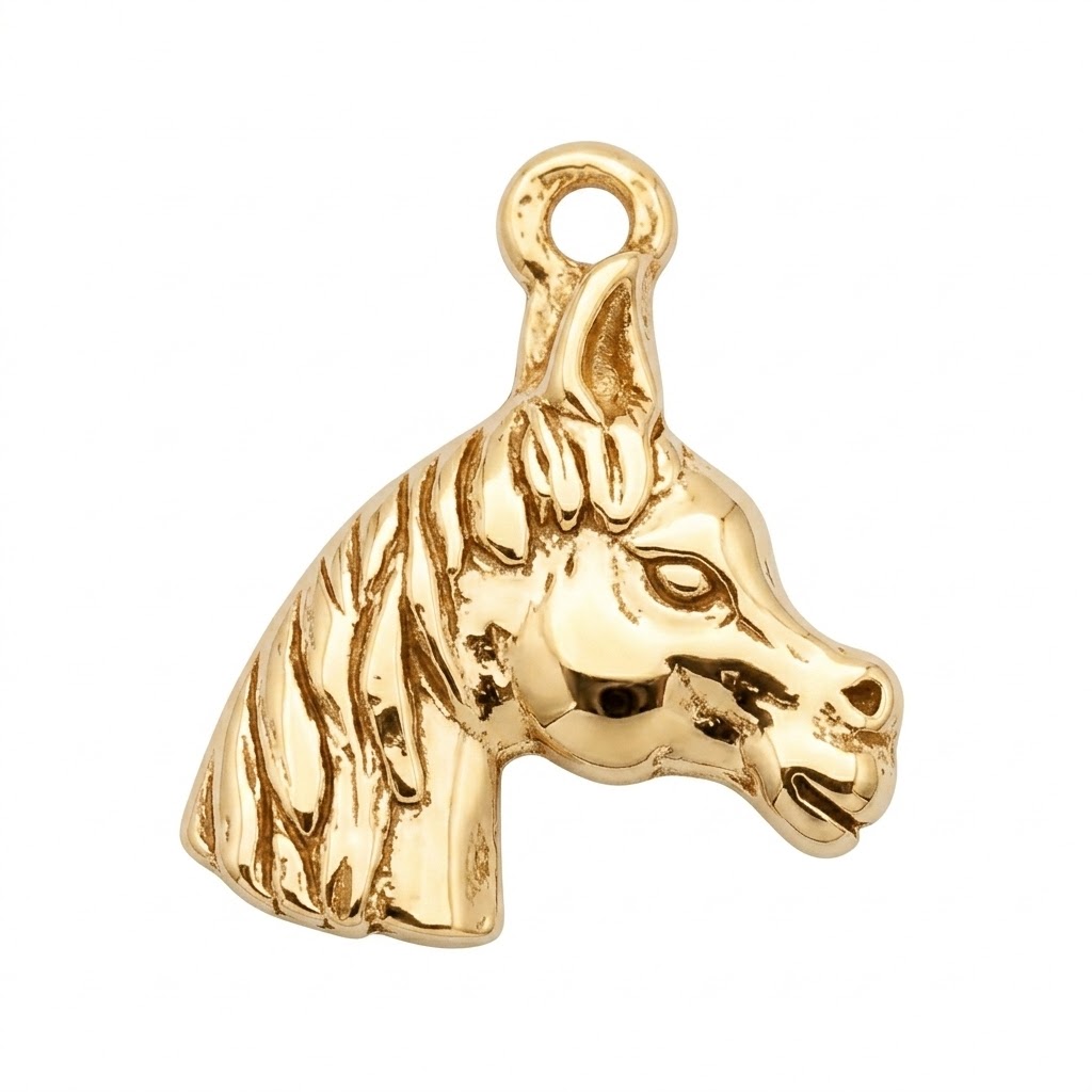 gold plated brass horse charm CH173G