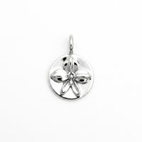 silver plated brass orchid flower charm CH185