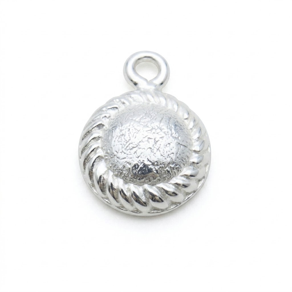 Brass Round Charm 8mm - CH239 - Image 3