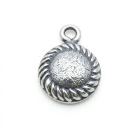 silver plated brass round charm CH239X