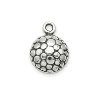 silver plated brass round charm CH240X