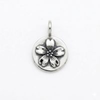silver plated brass sakura flower charm CH184X